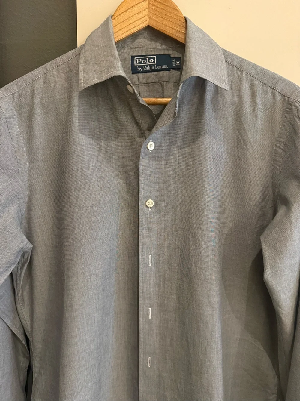 Polo by Ralph Lauren Men's Light Gray Button-Up Dress Shirt